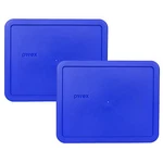 Pyrex 7212-PC 11 Cup Cobalt Blue Rectangle Plastic Lid 2PK For Glass Dish. Fixed Price $17.99.