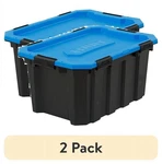 (2 Pack 24 Gallon Water Resistant Latching Heavy Duty Plastic Storage Bin Black. Fixed Price $72.71.