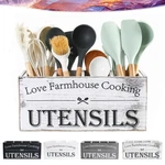 Kitchen Utensil Holder,farmhouse Wooden For Counter,ex.... Fixed Price $36.88.
