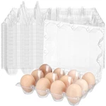 100 Pcs Plastic Egg Carton, 12 Grids Clear Chicken Tray Disposable Plasti.... Fixed Price $63.72.