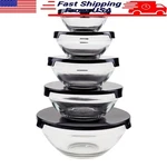 Glass Food Storage Containers Set 10 Pieces Snap Lids Multipurpose Kitchen Use. Fixed Price $31.03.