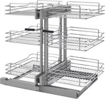 3-TIER Soft-close Pullout Shelf Organizer Blind Corners, Chrome Finish. Fixed Price $1438.99.
