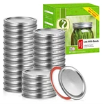 100PCS/50 Sets Canning Lids And Rings Wide Mouth, Premium Mason Jar With.... Fixed Price $25.99.