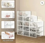 Baleine Stackable Shoe Storage Boxes 12 Pack Ventilation Design 43X34X17 Cm. Fixed Price $39.99.