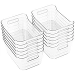 Tiawudi Pack Plastic Storage Bins, Multi-use Organizer Pantry 12. Fixed Price $49.25.