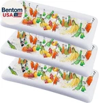 Inflatable Serving Bar, 3 Pack Ice Buffet Salad Cooler Food Drink Contai. Fixed Price $30.14.