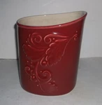 Pfaltzgraff Weir In Your Kitchen Utensil Holder Crock Cayenne Deep Red. Fixed Price $27.95.