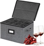 Wine Glass Sorage Box, Stemware Storage Cases With Dividers, Hard Shell China. Fixed Price $33.32.
