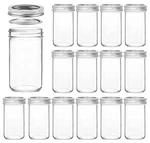 Verones Mason Jars 12 Oz, 15 Pcs Canning Jelly With Green,silver. Fixed Price $34.52.
