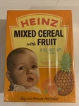 1960S Baby Food Heinz Mixed Cereal With Fruit 8 Oz Box Canada French. Fixed Price $49.99.