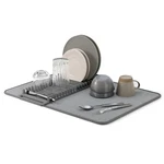 Umbra Udry Charcoal Dish Drying Rack And Microfiber Mat Space Saver 24X18 Inches. Fixed Price $37.09.