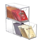 Elldoo 2 Drawers Tea Bag Organizer, Clear Acrylic Stackable Storage. Fixed Price $28.34.