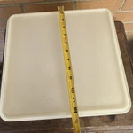 Tupperware Square Plastic Storage Container Beige 12X12X5 Snap Lid. Fixed Price $25.00.