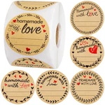 Fancy Land 500PCS Homemade With Love Stickers Lines Jar 2 Inch, Kraft. Fixed Price $13.35.