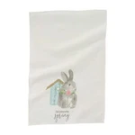 Mud Pie Watercolor Easter Bunny Rabbit With Birdhouse Hand Bath Kitchen Towel. Fixed Price $11.99.
