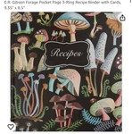 C.r. Gibson Pocket Page Binder Recipe Book (mushroom Botanicals). Fixed Price $30.00.