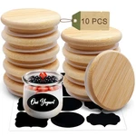 Oui Yogurt Jar Lids, Cymuber Leak Proof Wooden Set With Silicone 10 Pack. Fixed Price $23.99.