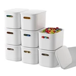 Orgidol 8 Pack White Storage Bins With Lids Stackable Container For O.... Fixed Price $49.37.