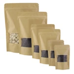 Brown Kraft Stand Up Zip Resealable Bags W/ Clear Window Variety Qty Sizes. Fixed Price $152.99.