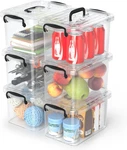 Plastic Storage Containers With Lids - 6 Pack Quart Clear Bins. Fixed Price $40.99.