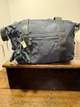 Kipling Handbag Purse HB7442 4TB Navy Blue Lightweight Fluffy Gorilla Charm Euc!. Fixed Price $59.99.