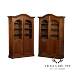 French Country Style Custom Quality Large Pair Bookcases Cabinets. Fixed Price $3295.00.
