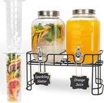 Glass Drink Dispensers For PARTIES,2 Pack 1 Gallon Beverage With Stand. Fixed Price $40.79.