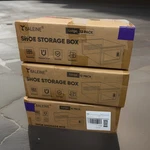 Baleine 12 Pack Stackable Shoe Storage Boxes Plastic Black Magnet Door 3. Fixed Price $70.00.
