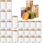 Qinyoung 24 Pcs Glass Storage Jars Airtight Bamboo Lids Food Containers.... Fixed Price $145.86.
