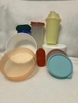 Vtg Tupperware Mixed Round 7 Sets W/lids; 3 Pieces W/out. Fixed Price $49.00.