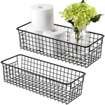Sheechung Farmhouse Decor Metal Wire Storage Organizer 2 Pack Large, Black. Fixed Price $39.31.