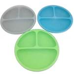 3 Weesprout Suction Divided Plates With Lids For Babies & Toddlers Silicone 8". Fixed Price $5.00.