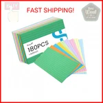 Koogel Colored 4X6 Inch Index Cards, 180 Count, Flash Lined Ruled Both Side. Fixed Price $9.75.