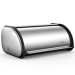 Enloy Bread Box For Kitchen Counter, Stainless Steel Roll Top Bin, Sliv.... Fixed Price $75.28.