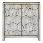 Uttermost 25862 Catori 34"W Mahogany Wood Cabinet - Off White. Fixed Price $1068.00.