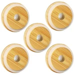 Bamboo Lids For Cups And 16 Oz Beer Can Glass, Mason Jar Re.... Fixed Price $17.09.