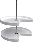 28" White Dual Tier Lazy Susan Organizer For Corner Cabinets. Fixed Price $225.99.