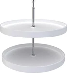 28" Dual Tier Lazy Susan Organizer For Kitchen Corner Cabinets - White. Fixed Price $168.99.