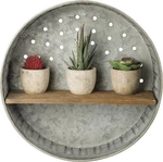 Primitives By Kathy 38024 Distressed Metal Wood Round Wall Shelf 12.5". Fixed Price $46.64.