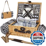 Hybdamai Picnic Basket For 2 Blanket Willow Set Shoulder. Fixed Price $85.16.