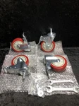 Dicasal Stem Casters Set (4), Polyurethane Wheel, With Brakes, 1200 Lbs. Fixed Price $34.99.