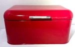 Vintage Crate Barrel Polder Brand Red Enameled Metal Bread Box. Fixed Price $169.00.