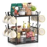 Esluker.ly Coffee Mug Cup Holder Tree Bar Station Organizer, 2 Tier Stand.... Fixed Price $47.69.