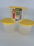 (3)RUBBERMAID 5723-24 Round 6 Qt Container Yellow Snap Lid Food Storage. Fixed Price $59.99.