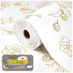 Gold Floral 12 Inch X 20 Ft Non Adhesive Shelf Liner For Kitchen Cabinet. Fixed Price $24.23.