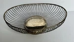 Silver Tone Wire Fruit Basket Oval Centerpiece Bowl Hollywood Regency Style. Fixed Price $15.39.