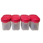 Tupperware Modular Mates Spice Shaker Set Containers Red Lids 1843 1844 Usa. Fixed Price $15.98.
