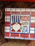Rad White And Blue Block Wood Tier Tray Sign 6*6*1.5 Magnoia Lane Collections. Fixed Price $12.00.