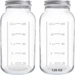 Eleganttime 128 Oz Mason Jars Extra Wide Mouth Pack, Gallon Glass Large. Fixed Price $53.84.