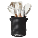 Utensil Holder For Kitchen Counter, 6.4" Ceramic Crock With Cork Mat .... Fixed Price $31.67.